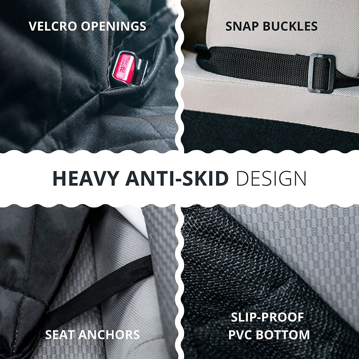 Dog Car Seat Cover, Waterproof Nonslip Pet Seat Cover for Back Seat with Storage Pockets Mesh Visual Window, Black Heavy Duty Scratchproof Pet Dog Seat Cover Hammock for Cars Trucks