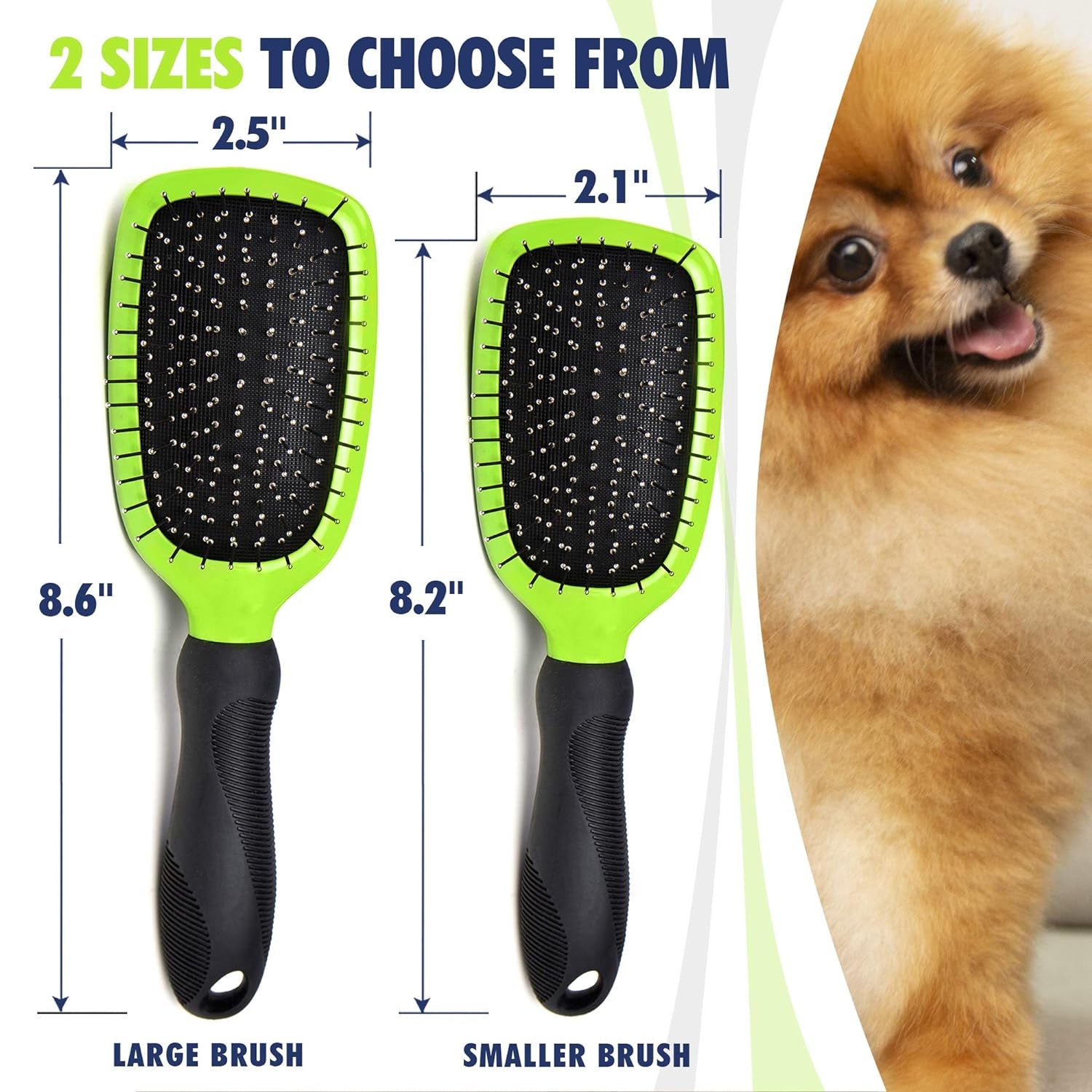 Dog & Cat Brush & Comb Pet Grooming Set - Double Side (Small) - Ultimate Deshedding Tool - Lice and Flea Removing - Perfect Groomer'S Tools - Strong Grip and Soft Bristles