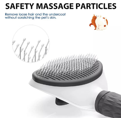 1-Pack Self-Cleaning Pet Grooming Brush with Release Button – Dog & Cat Brush for Shedding, Detangling & Massage – Ideal for Long-Haired Puppies & Kittens