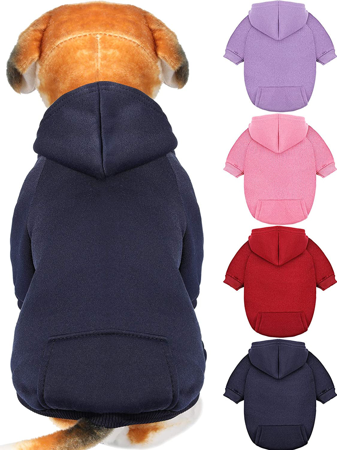 4-Piece Small Dog Clothes Set: Winter Hoodies with Hat, Coat, Sweater & Shirt (XXS) for Chihuahuas and Small Dogs