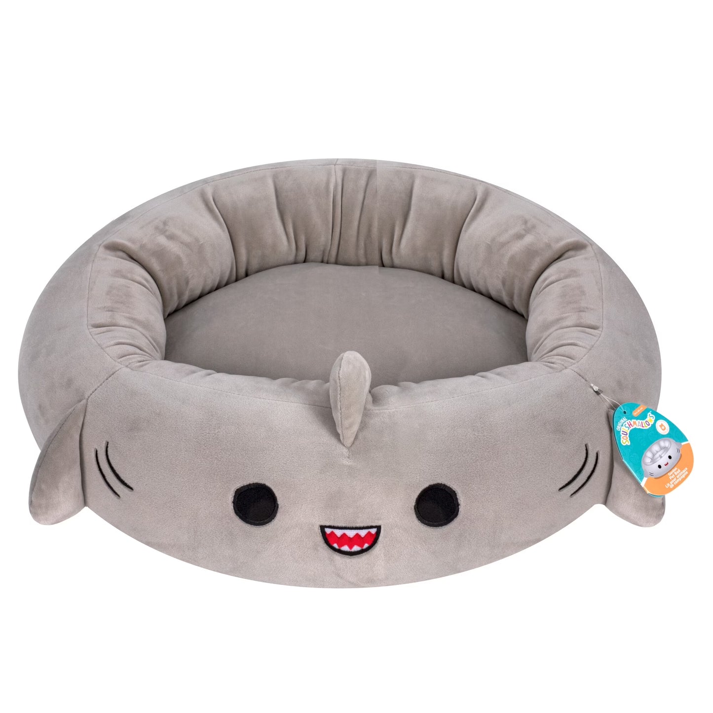 30 Inch Gray Shark Pet Bed - Large Ultra Soft Plush Pet Bed