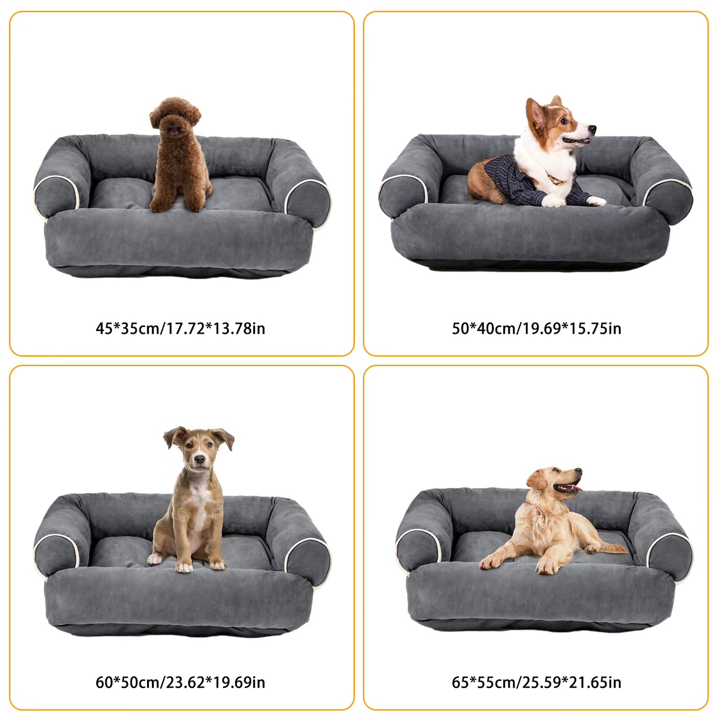 Orthopedic Dog Sofa Bed Anti-Slip Breathable Luxury Pet Bed Cushion Dog Pillow Bed Dog Cuddler Sleeping Bed for Large Medium Sma