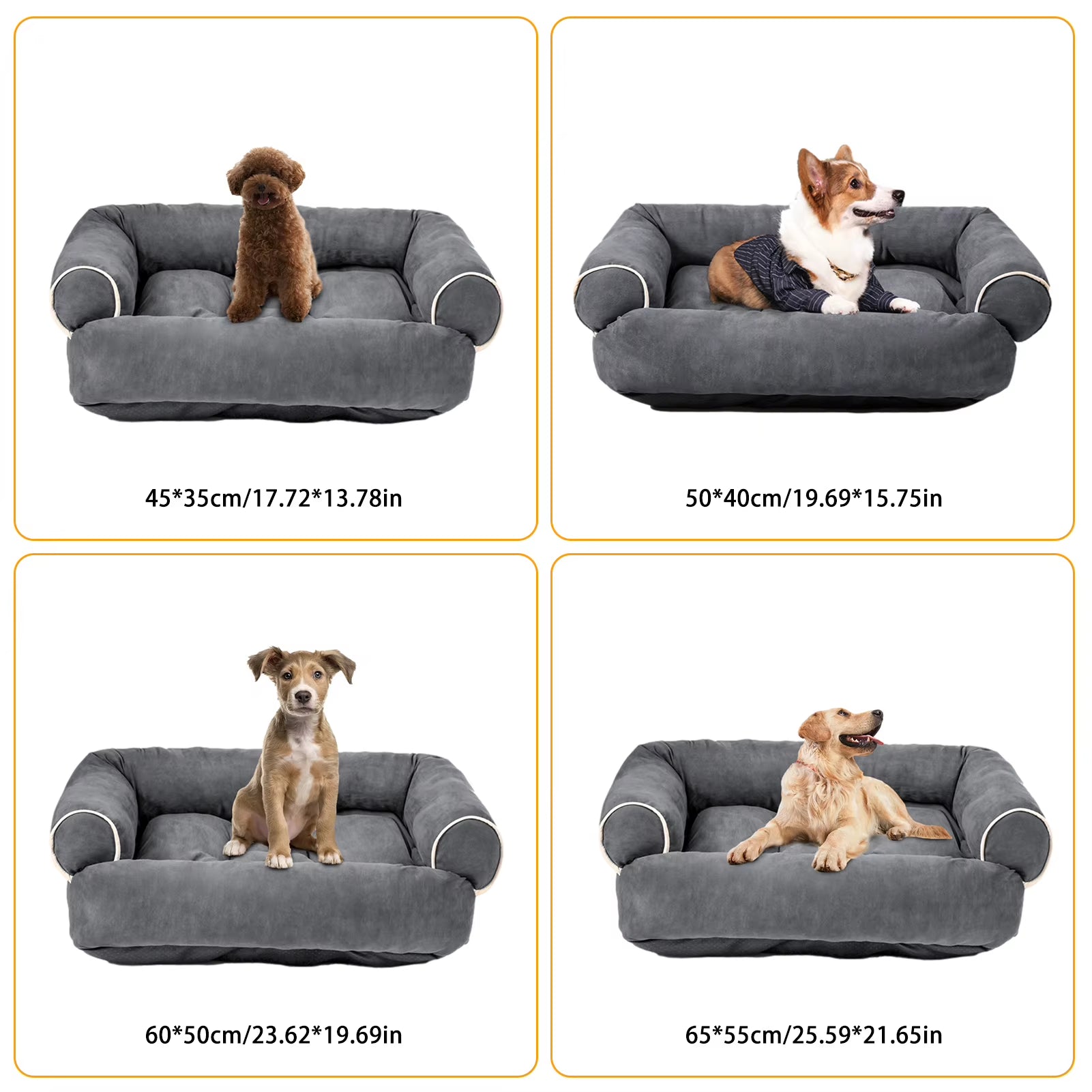 Orthopedic Dog Sofa Bed Anti-Slip Breathable Luxury Pet Bed Cushion Dog Pillow Bed Dog Cuddler Sleeping Bed for Large Medium Sma