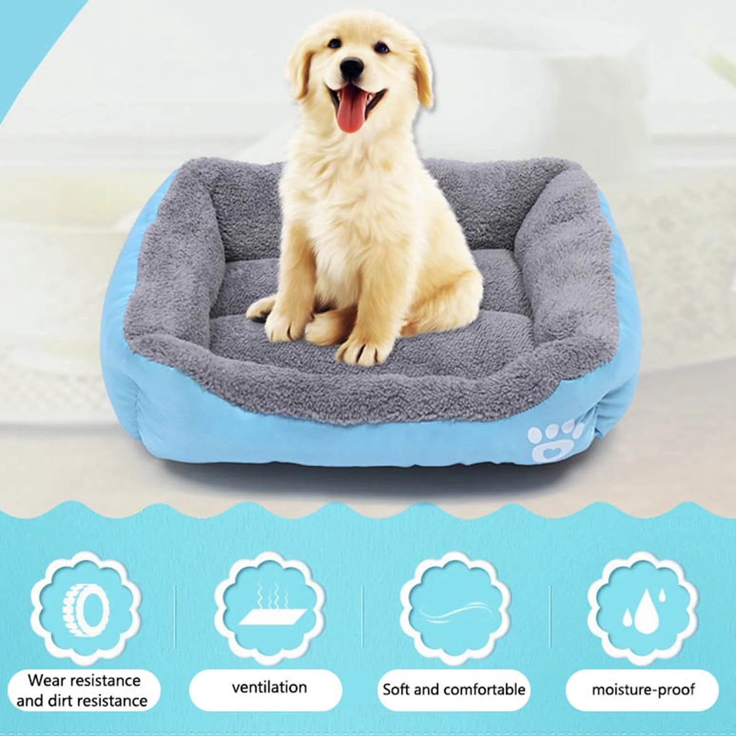Orthopedic Bed for Medium Dogs, Orthopedic Dog Sofa Bed Washable Pet Bed, Stylish Dog Bed Pad Mattress, Winter Warm Cats Sleeping Mat, Pink S
