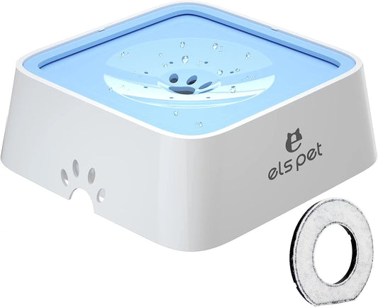 Dog Water Bowl 70Oz Dog Water Dispenser No-Spill Dog Slow Water Feeder Blue