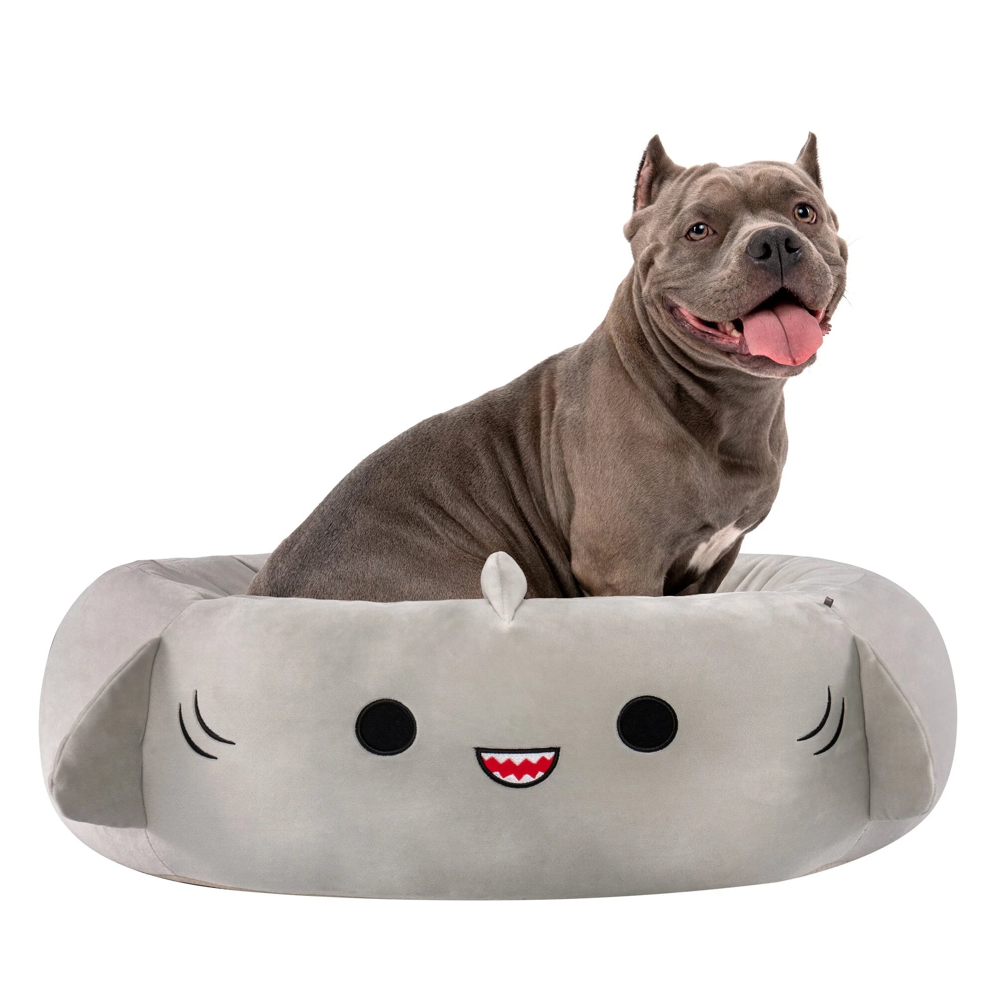 30 Inch Gray Shark Pet Bed - Large Ultra Soft Plush Pet Bed