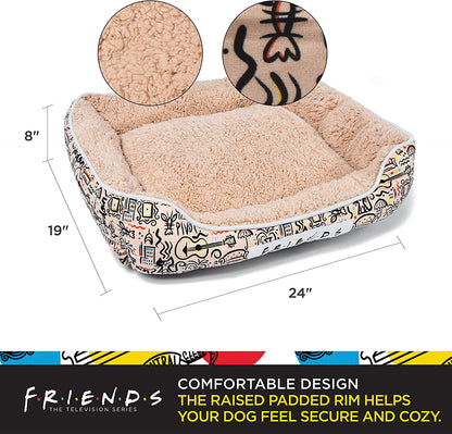 City Doodle Cuddler Dog Bed | Durable Washable Elevated Pet Mat from Warner Bros | Friends TV Show Merchandise for Dogs