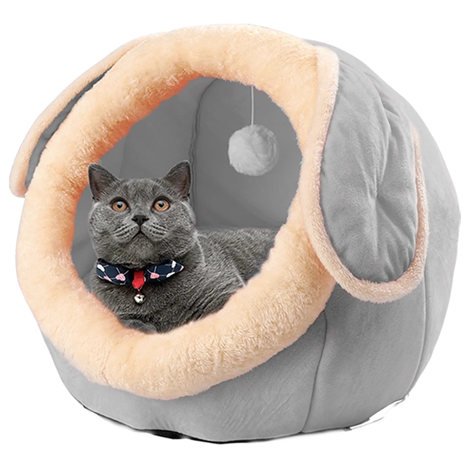 Cat Bed Cave Cat House Bed Pet Bed with Cushion for Small Medium Indoor Cats Dogs Gray
