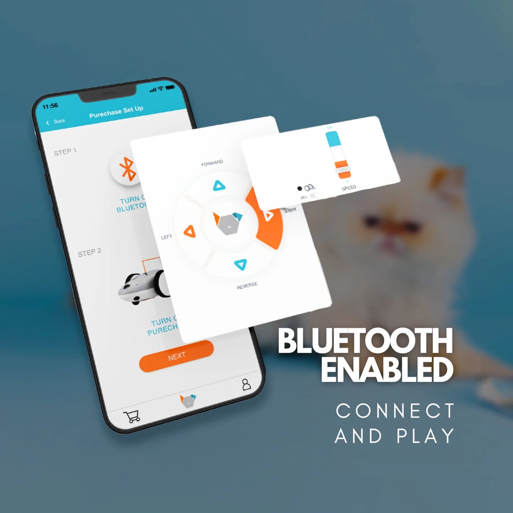 Purechase Smart Cat Toy, Interactive Automatic Mouse Shaped Toy for Pets, App Enabled with Adjustable Speed, Flip Modes, Replaceable Plush Tail and USB Charging for Kittens and Dogs