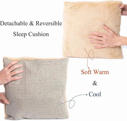 Cat Bed for Indoor Cats - Cat Cave Bed Cat House Cat Tent with Removable Washable Cushioned Pillow