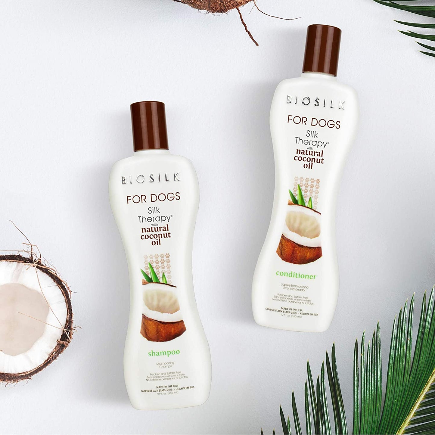 for Dogs Silk Therapy Conditioner with Natural Coconut Oil | Coconut Oil Dog Conditioner from  for Dogs | Pet Conditioner for Dogs, 12 Ounces,Beige