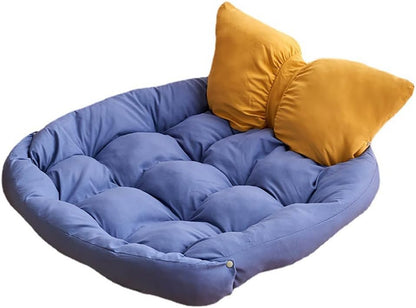 Dog & Cat Bed - Bow Tie Shape Cat Beds for Indoor Cats Dogs, Multi-Function Cotton Cushion Bed Puppy and Kitten (Blue Butterfly, Small (Within 5 Lbs))