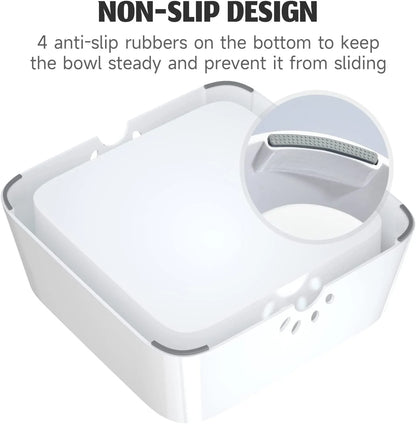 Dog Water Bowl 70Oz Dog Water Dispenser No-Spill Dog Slow Water Feeder Blue