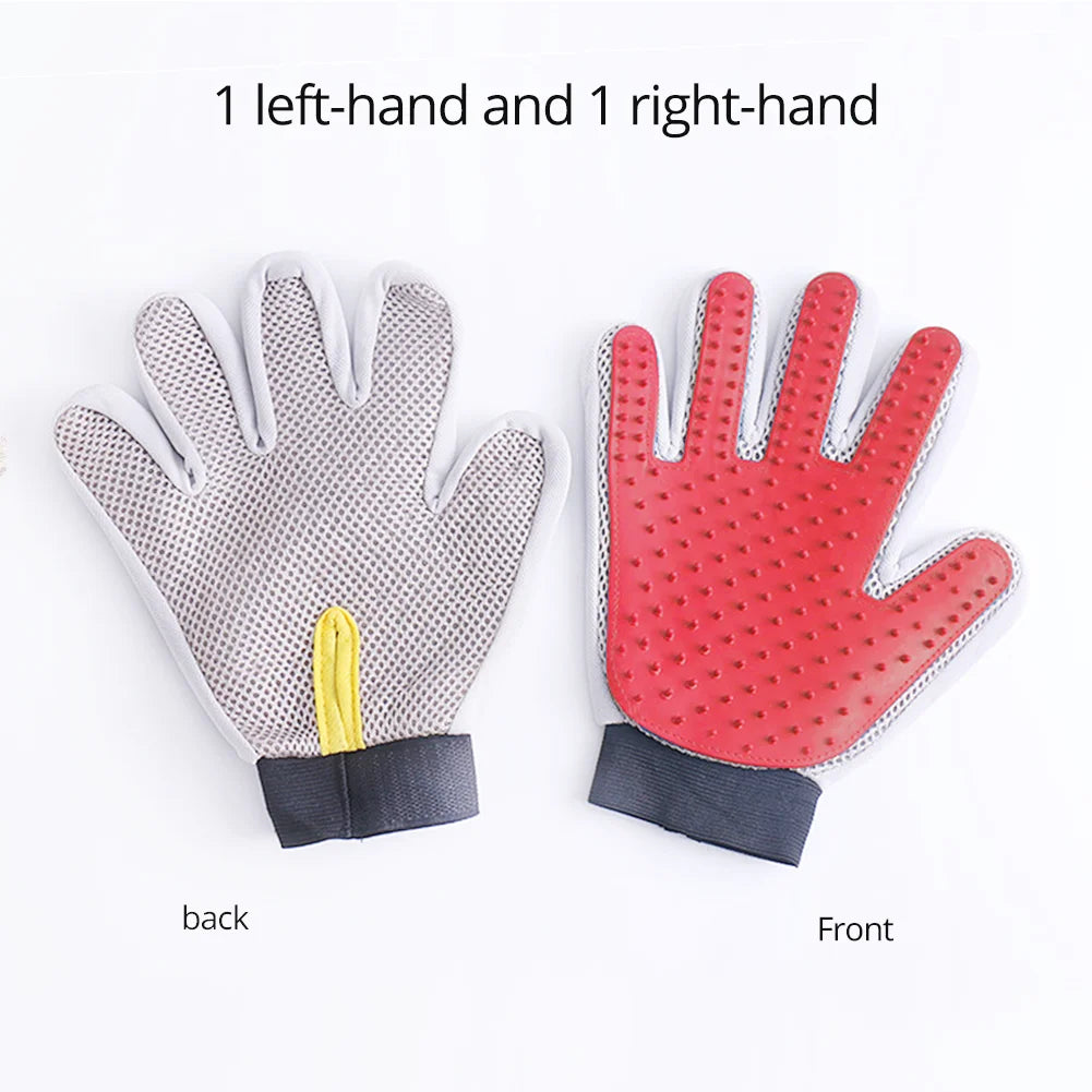 Soft Pet Grooming Gloves Hair Remover Deshedding for Cats, Dogs, Rabbits and Horses